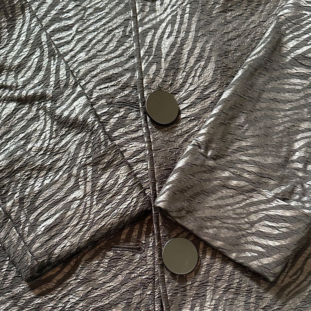 JM Collection Textured Gray Jacket - Picture 3 of 3